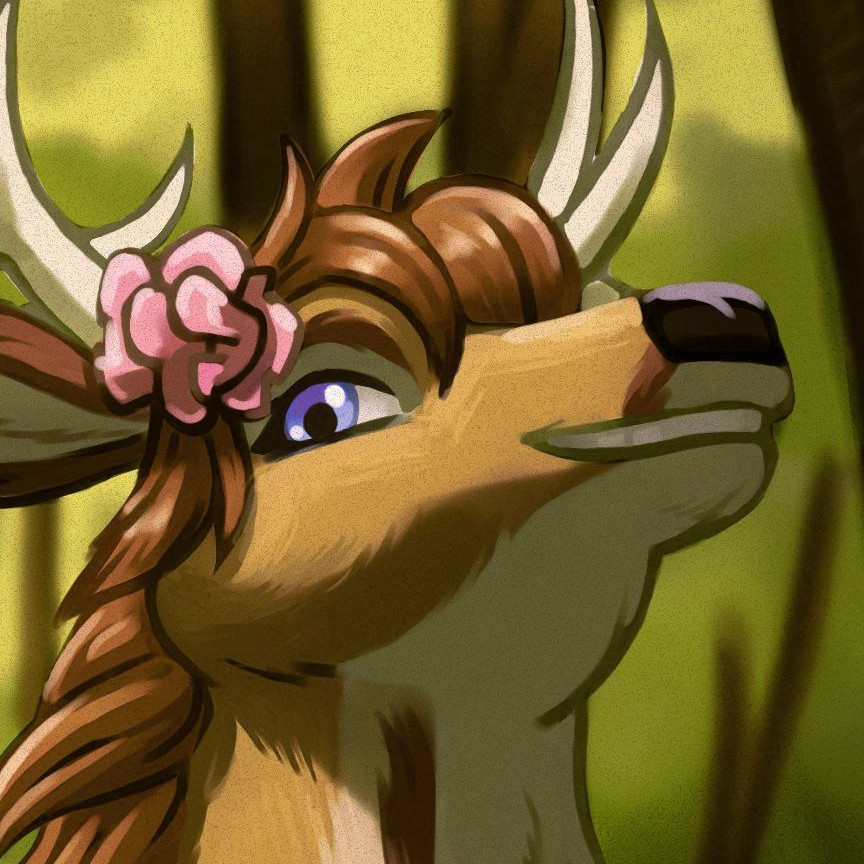 Headshot of Sterling, an anthropomorphic deer